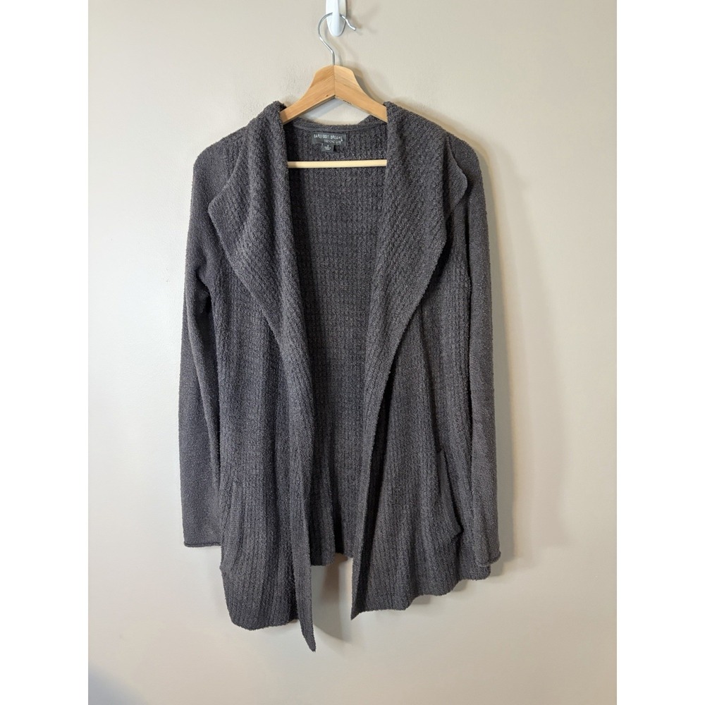 Barefoot Dreams CozyChic Lite Coastal Cardigan Sz S Gray Soft Knit 485